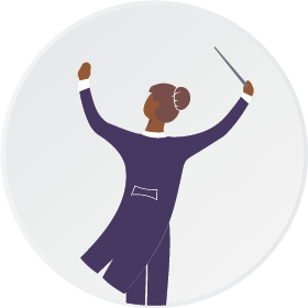 female conductor silhouette